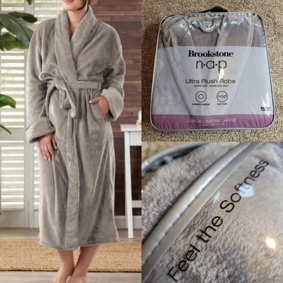 Brookstone Other 7 New L Xl Brookstone Gray Ultra Plush Cozy Warm